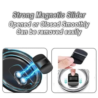 2Pcs 30oz Yeti Tumbler Lids, Replacement Yeti Tumbler Lids with Magnetic Slider Switch, for 30 oz Tumbler, 14 oz Mug 35oz Straw Mug, Spill Proof Coffee Cup Cover Lids, BPA Free - Image 4