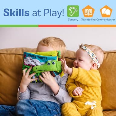 Melissa & Doug Soft Activity Baby Book - Whose Feet? Sensory Toys for Toddlers, Travel Toys for Toddlers Boys and Girls - Image 5
