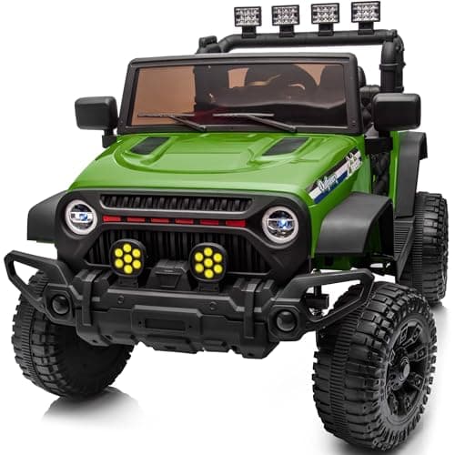 Outfunny 24V Ride on Truck Toy, Electric Ride-on Car for Kids with Remote, 400W Power, 5Mph Max Speed - Army Green - Image 1