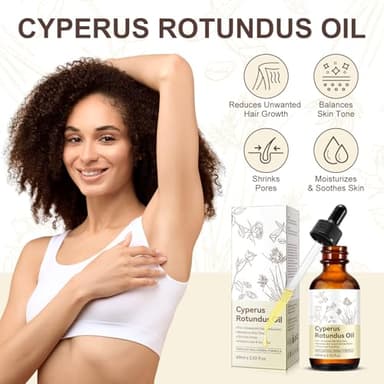 2PCS Cyperus Rotundus Oil, Natural Cyperus Rotundus Oil For Hair Removal, Reduces Unwanted Hair Growth, Moisturizes & Soothes The Skin, Suitable For All Skin Types - Image 2