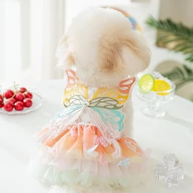 Butterfly Dog Costume Pet Girl Cute Puppy Clothes for Small Dog Girls Halloween Costum Cat Outfit for Kitten Chihuahua Yorkie Pomeranian (Small size for 3.3-5.5lb pets) - Image 6