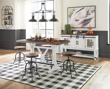 Signature Design by Ashley Valebeck Farmhouse Dining Room Server or Buffet Cabinet, White & Brown - Image 11