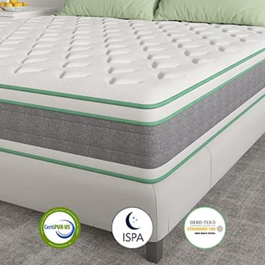 Novilla King Mattress 12 Inch Hybrid Mattress in a Box, Innerspring Mattresses with Gel Memory Foam for a Cool Sleep, Pressure Relief, Medium Firm with Pillow Top, Groove - Image 5