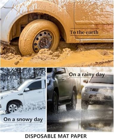 White Car Paper Floor Mats,50Pcs Vehicles Disposable Floor Pads,Temporary Cars Floor Protector,Automotive Mat Covers Protector,Detailing Detail Wash,Temporary Sticky 16x20inch - Image 3