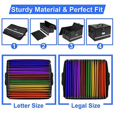 EXLIFBAG File Organizer, Fireproof File Box with Lids, Important Document Organizer Box with Lock, Portable File Folder Organizer with Handle - Image 4