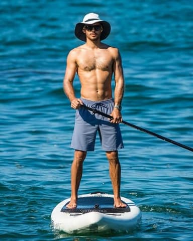 SURF CUZ Mens Swim Trunks with Compression Liner Quick Dry Swim Shorts 7" Swimming Trunks Stretch Zipper Pockets Haze Blue Large - Image 3