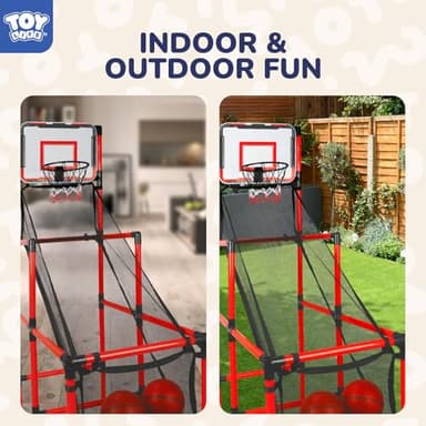 TOY Life Arcade Basketball Game Set Height Adjustable Easy Set Up with 4 Balls and Hoop Game for Kids 3 to 12 Years Old Indoor Outdoor Sport Play, Air Pump Included, Toys for Boys 5-7 Competition - Image 7