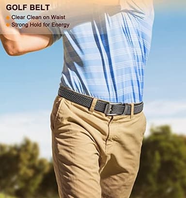 BULLIANT Belt for Men 2Pack,Mens Gift Stretch Braided Web Belt Elastic for Casual Golf Jeans,1 3/8" - Image 4