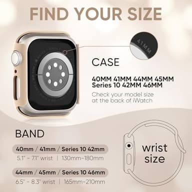 Braided Stretchy Band Compatible for Apple Watch Band and Case 40mm 41mm 42mm 44mm 45mm 46mm, Nylon Elastic Solo Loop and Protective Cover with Screen Protector for iWatch Series 11 10 9 8 7 SE 6 5 4 - Image 4