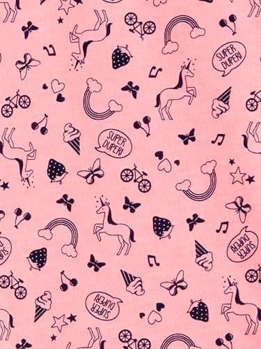 Simple Joys by Carter's Girls' Short-Sleeve Shirts and Tops, Pack of 3, Grey Rainbow/Light Orange Mixed Print/Navy Unicorn, 2T - Image 5