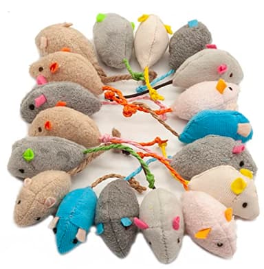 Fashion's Talk Cat Mice Toy 18-Pack Plush Catnip-Filled Mice Toys for Indoor Cats - Realistic Design, 9 Assorted Colors, 2 of Each, Value Pack - Image 5