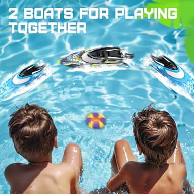 BEZGAR RC Boat, 2 Packs 12 inch Fast Speed RC Boat 30 KPH with A Portable Suitcase for Lakes & Pools & Salt Water, Summer Toys for Adults and Ideal Gifts for Kids Boys Age 6 7 8-12 Years Old - TX2P1 - Image 6