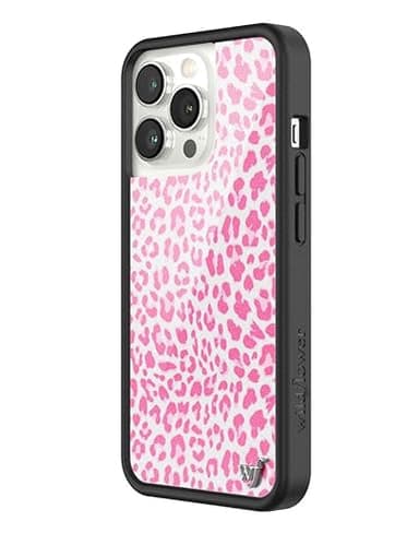 Wildflower Cases - Pink Meow Case, Compatible with Apple iPhone 13 Pro | Pink, White, Animal Print, Cheetah, Trendy - Protective Black Bumper, 4ft Drop Test Certified, Women Owned Small Business - Image 2