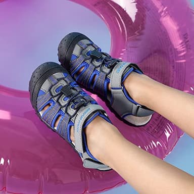 DREAM PAIRS Boys Girls Summer Outdoor Athletic Sport Sandals Hiking Beach Casual Closed Toe Adjustable Multicolor for Toddler/Little/Big Kids,Size 3 Little Kid,Grey/Royal,171111-K - Image 5