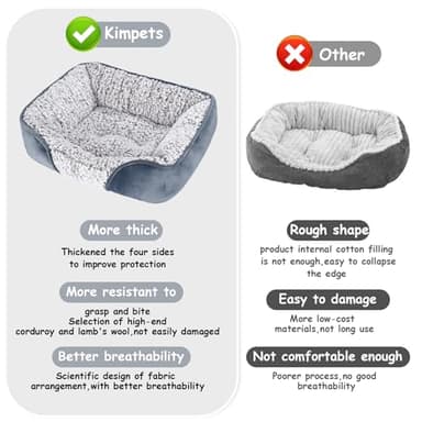 Dog Beds Small Medium Large Size Dog, Cat Beds for Indoor Cats Washable, Rectangle Calming Sleeping Warming Orthopedic Puppy Dog Beds, Non-Slip Bottom Breathable Soft Couch - Image 4