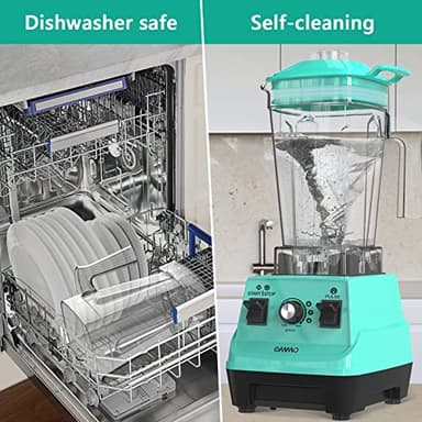 OMMO Blender 1800W, Professional High Speed Countertop Blender with Durable Stainless Steel Blades, 60oz BPA Free Blender for Shakes and Smoothies, Nuts, Ice and Fruits, Dishwasher Safe - Image 6