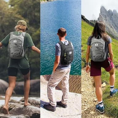 SKYSPER 15L Foldable Hiking Backpack Lightweight Packable Travel Daypack with Chest Strap Small Outdoor Folding Back Pack Collapsible Bag for Women Men (Grey) - Image 6