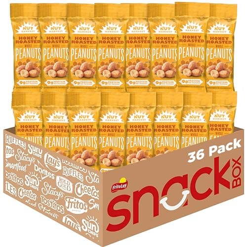 Nut Harvest, Honey Roasted Peanuts,1.375 oz Bag, (36 Pack) - Image 1