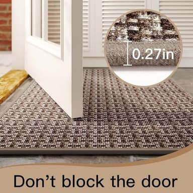 YDKGL Door Mat 31x47, Dirt Resistant and Absorbent, Non-Slip Rubber Backing Floor Mats, Easy Clean Low-Profile Doormat for Entryway, Front Door, Inside Entrance Brown - Image 4