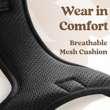 rabbitgoo Dog Harness Medium Sized, No Pull Pet Harness with 3 Buckles, Adjustable Soft Padded Vest with Control Handle, Walking Reflective Pet Vest for Medium Dogs, Black, M - Image 8