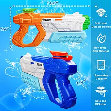 RONSTONE Water Gun for Kids Adults - 3 Pack 400CC Squirt Super Water Guns Soaker Blaster Long Shooting Range Toys for Swimming Pool Beach Water Fighting Party - Image 3