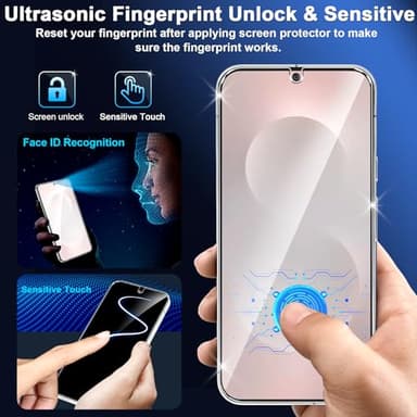 firtstnow 3 Pack Glass Screen Protector for Samsung Galaxy S25 Edge [6.7 inch] + 3 Pack Camera Lens Protector, 9H Tempered Glass, Fingerprint Unlock, HD Clear Case Friendly Anti-Scratch - Image 7