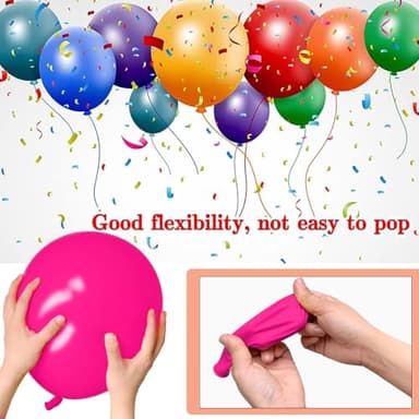 68Pcs Pink Balloons Kit 12 Inch Metallic Pink Balloon, Pink Confetti Balloon and Baby Pink Party Balloons with Ribbons for Birthday, Wedding, Baby Shower, Graduation Decorations. - Image 3