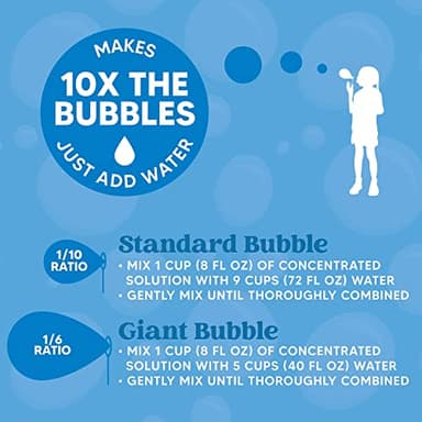 JOYIN 2 Bottles Bubbles Refill Solutions 64 oz (up to 5 Gallon), Concentrated Solution for Bubble Machine, Gun, Wand Refill Fluid Summer, Easter Toys(Orange+Blue) - Image 7