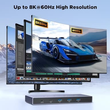 UGREEN 8K@60Hz HDMI KVM Switch 4 Computers with 4 USB 3.0 Ports Aluminum KVM Switches Share One Monitor Keyboard Mouse Hard Drives Printer with 4 HDMI Cables, 4 USB Cables and Desktop Controller - Image 4