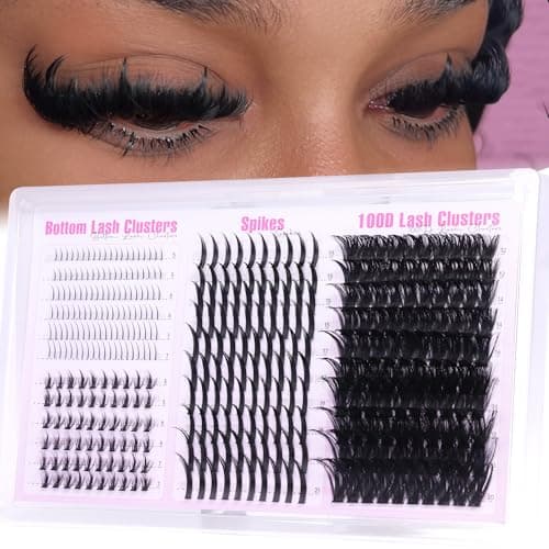 Wispy Lash Clusters with Spikes Volume Eyelash Clusters with 2 Styles Bottom Lashes 100D Mink Cluster Eyelash Extensions 380PCS Spiky Individual Lashes with Bottom Lash Clusters by Boahankuke - Image 1