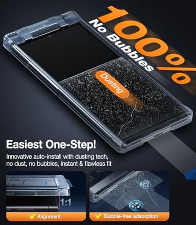 UltraGlass Unbreak Top 9H+ Glass for Samsung Galaxy S24 Ultra Screen Protector [Military Grade Shatterproof & Longest Durable] Screen Protector S24 Ultra Tempered Glass, Auto Installation, 2 Pack - Image 6
