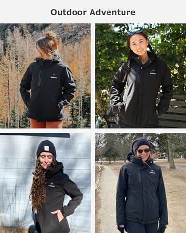 Venustas Women's Heated Jacket with Battery Pack, Windproof Electric Insulated Heated Coat With Detachable Hood - Image 5