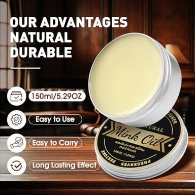 CHMI 5.29 oz Mink Oil for Leather Boots, 3-in-1 Leather Cleaner and Conditioner, All-Natural Waterproof Formula, Mink Oil Leather Conditioner for Restore Shoes, Jacket, Hat, Sofa, Wallet - Image 6