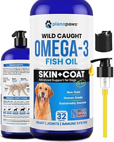 Omega 3 Fish Oil for Dogs - Better Than Salmon Oil - Dog Fish Oil Supplement to Reduce Shedding & Itching - Supports Joints, Brain, and Heart Health - Skin and Coat Supplement - Liquid Fish Oil - Image 1