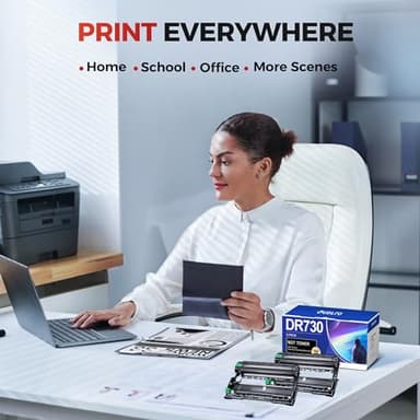 Compatible DR730 (Not Toner) Replacement for Brother Drum DR730 DR-730 Compatible with MFC-L2750DW HL-L2370DW MFC-L2710DW HL-L2350DW DCP-L2550DW Printer (2 Pack, Black) - Image 8
