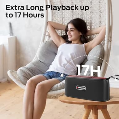 Monster Shock Portable Bluetooth Speaker,30W Loud Sound, IPX6 Waterproof Speaker,17 Hours Playback, Bluetooth 5.4 TWS Pairing Portable Wireless Speaker for Home, Outdoors - Image 4