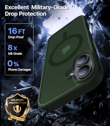 CAHEJILU Magnetic for iPhone 16 Case,[Compatible with MagSafe][Military Grade Drop Protection] Anti-Fingerprint Translucent Matte Shockproof Protective Case for iPhone 16 Phone Case 6.1",Alpine Green - Image 3