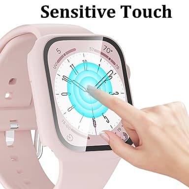 6-Pack Case with Tempered Glass Screen Protector Compatible with Apple Watch Series SE 3(2025)/SE 2/SE/6/5/4 40mm, Full Coverage Hard PC Protective Face Cover Bumper for iWatch 40 mm - Image 4