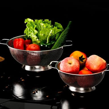 Gulex Colander Stainless Steel 3-Quart, Strainer for Kitchen Food, Dishwasher Safe - Image 8