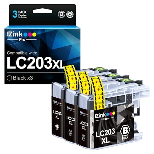 E-Z Ink Pro LC203XL Compatible Ink Cartridge Replacement for Brother LC203 XL LC201 to Use with MFC-4320DW MFC-J4420DW MFC-J4620DW MFC-J460DW MFC-J480DW MFC-J485DW MFC-J5520DW J5620DW (Black, 3 Pack) - Image 1