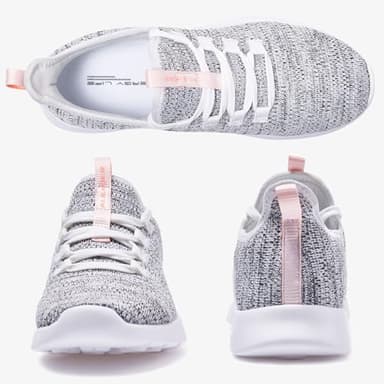 ALEADER Women's Energycloud Slip On Walking Shoes Pure Running Shoes for Gym Workout Treadmill Running Errands White Gray Size 9 US - Image 7