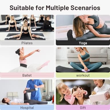 6 Pairs Pilates Socks with Grips for Women- Non Slip, Crew Yoga Socks for Pilates, Ballet & Barre Workouts,Christmas Gifts - Image 6