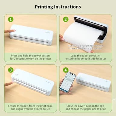 Thermal Printer Paper 8.5''x11'' US Letter Size, 4 rolls, 100 sheets, Thermal Paper Quick-Dry, Advanced Clear Printing, Compatible with Gloryang & JADENS PD-A4 Thermal Printer - Image 8