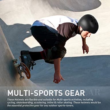JBM Skateboard Helmet - Lightweight, Adjustable & Ventilated Helmet for Scooter, Roller Skate, Inline Skate - Image 7