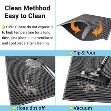 Pieviev Cat Litter Mat Double Layer Waterproof Urine Proof Trapping Mat 1 Pack (Gray, 24x15 Inch (Pack of 1 - Image 6