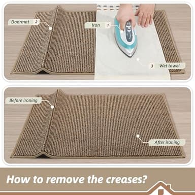 BEQHAUSE Dirt Trapper Door Mat 32" x 48", Non-Slip Washable Doormats Entrance Mat, Dirt Resistant and Absorbent Welcome Mat, Low Profile Floor Mats for Front Back Door and Entryway, Beige - Image 9