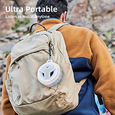 EBODA Bluetooth Shower Speaker, IPX7 Waterproof Portable Wireless Small Speakers, Floating, 2000mAh with Light for Home, Pool, Beach, Boat, Kayak Accessories, Gifts for Men, Women - White - Image 3