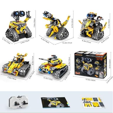 HOGOKIDS Robot Building Toys for Kids - 5 in 1 Remote & APP Controlled Building Set | RC Wall/Engineer Robot/Mech Dinosaur STEM Toys for Boys Girls Age 6 7 8 9 10 11 12+ Year Old (520 Pcs) - Image 8