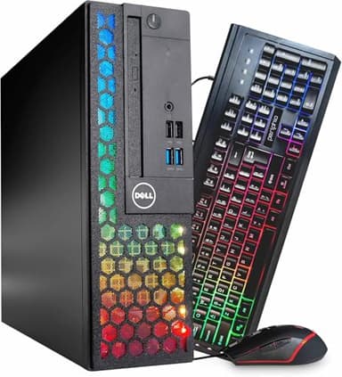Dell Optiplex Computer PC w/RGB Lighting | Windows 11 Pro | Intel Core i5-9500 | 16GB RAM 500GB SSD | New Dual 24" LCDs | Office Bundle | 5G WiFi + BT (Renewed) - Image 5