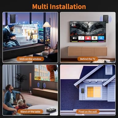 2024 Release TV Antenna for Smart TV, Long Range Digital TV Antenna Indoor Ourdoor with Amplifier Signal Booster - Support 360° Reception 4K 1080p HD for All Smart/Old TVs - Image 6